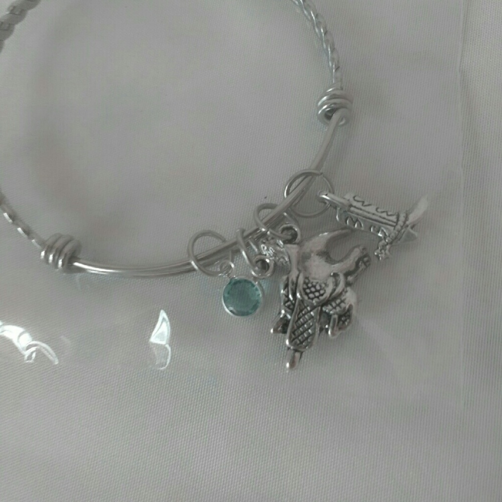 Stainless Steel Birthstone Western Bracelet